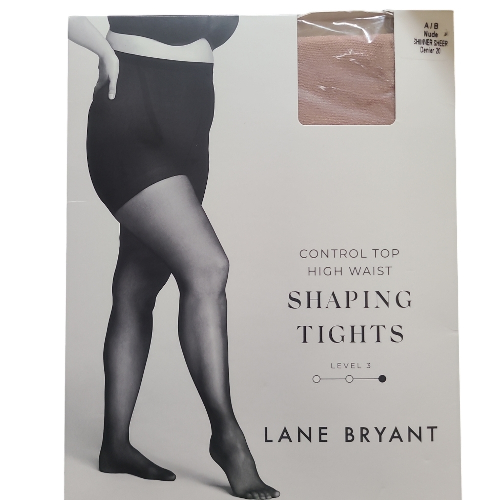 Lane Bryant Control Top Shaping Tights - Size A/B Shimmer Sheer Nude